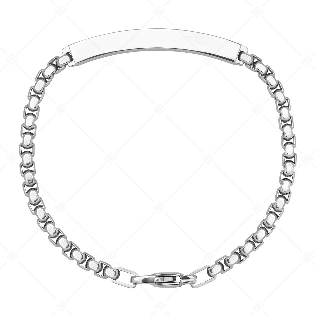 BALCANO - Morgan / Bracelet gravable en acier inoxydable avec zirconia noir et hautement polie (441489EG97)