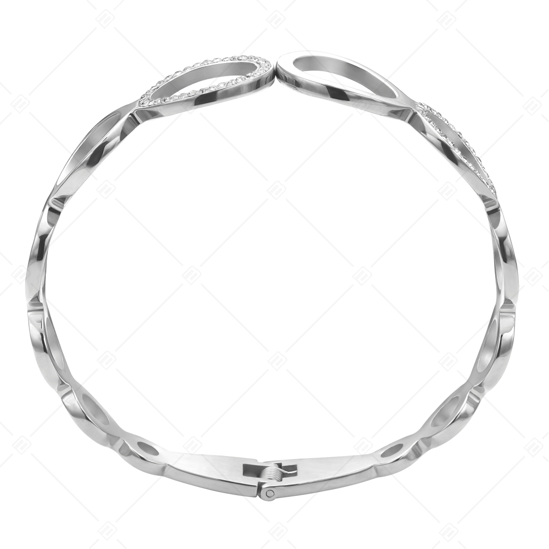 BALCANO - Belle / Stainless Steel Bangle With High Polish and Crystals Cylinders (441490BC97)