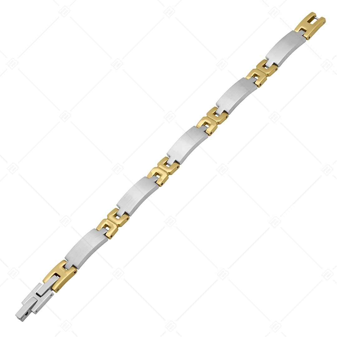 BALCANO - Hailey / Stainless Steel Bracelet With Satin Finish and 18K Gold Plated "H" Shape Pattern (441491BC88)