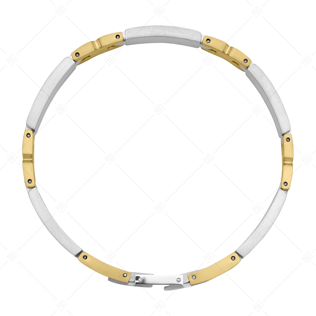 BALCANO - Hailey / Bracelet en acier inoxydable avec finition satinée et avec motif en forme de "H" plaqué or 18K (441491BC88)
