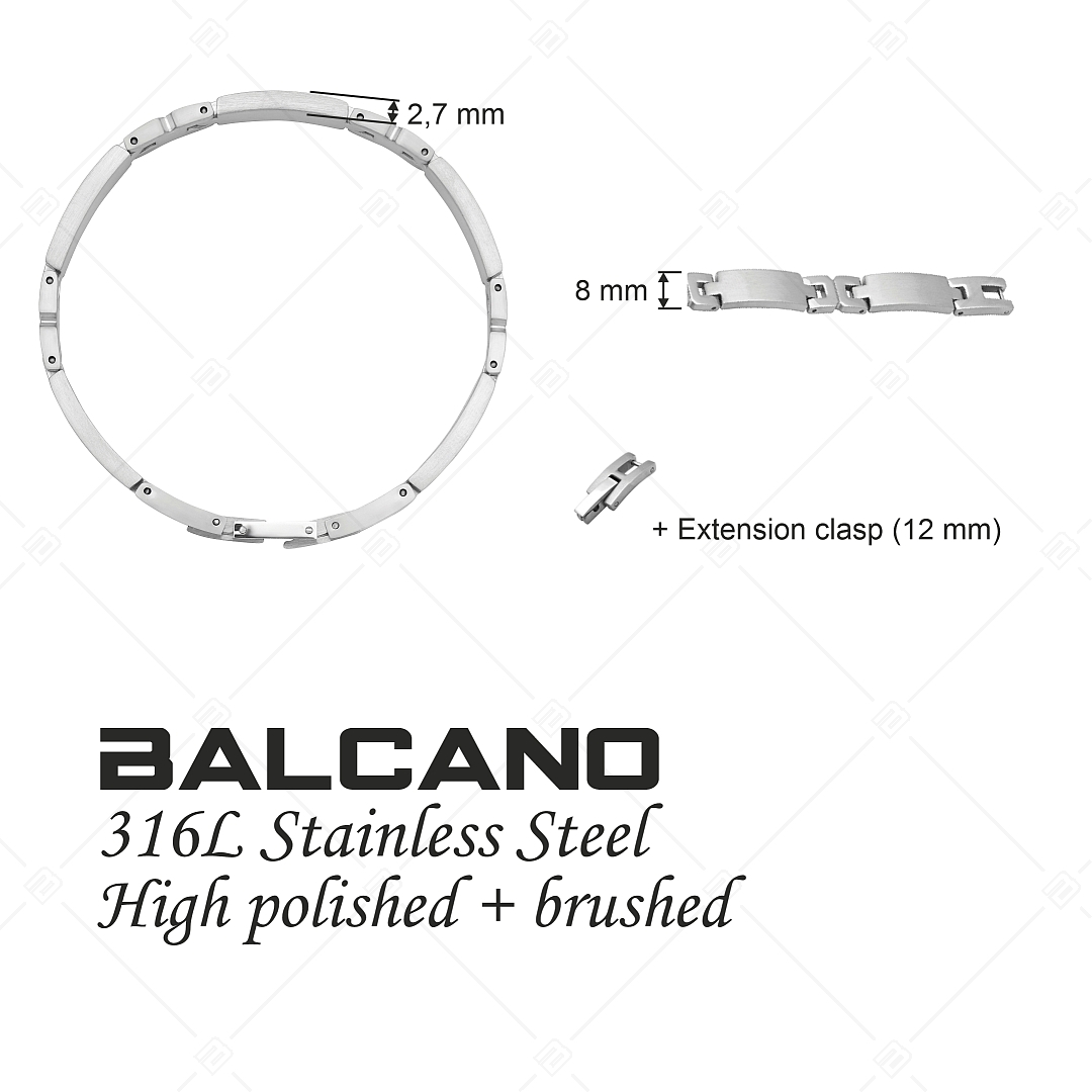 BALCANO - Hailey / Stainless Steel Bracelet With Satin Finish and Polished "H" Shape Pattern (441491BC97)