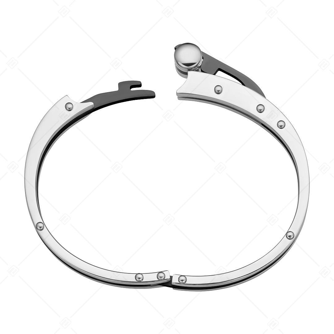 BALCANO - Beverly / Unique Stainless Steel Bangle With High Polish and Black PVD Plated (441492BC11)