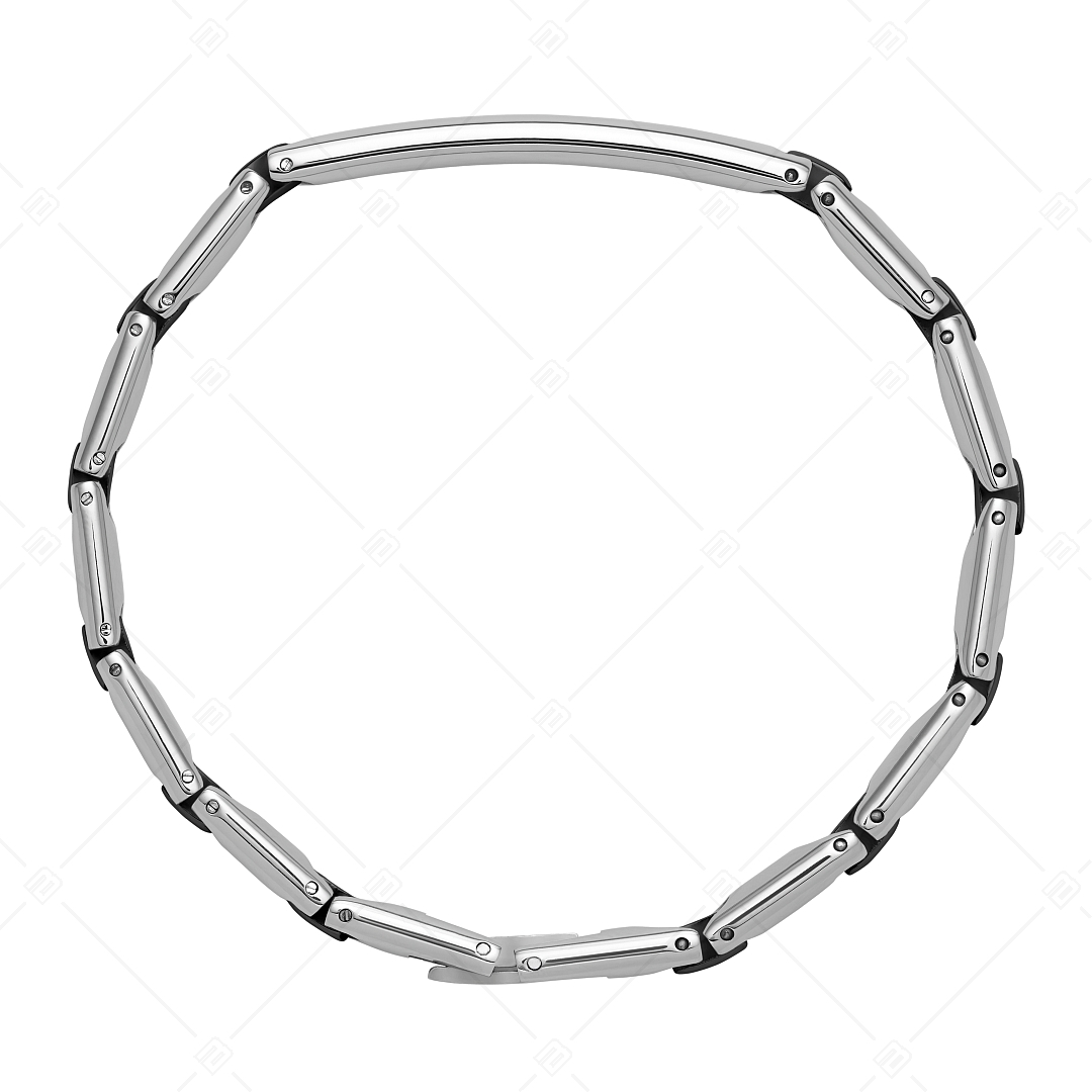 BALCANO - Taylor / Bracelet gravable, arrondi en acier inoxydable avec hautement polie et plaqué PVD noir (441497BL11)