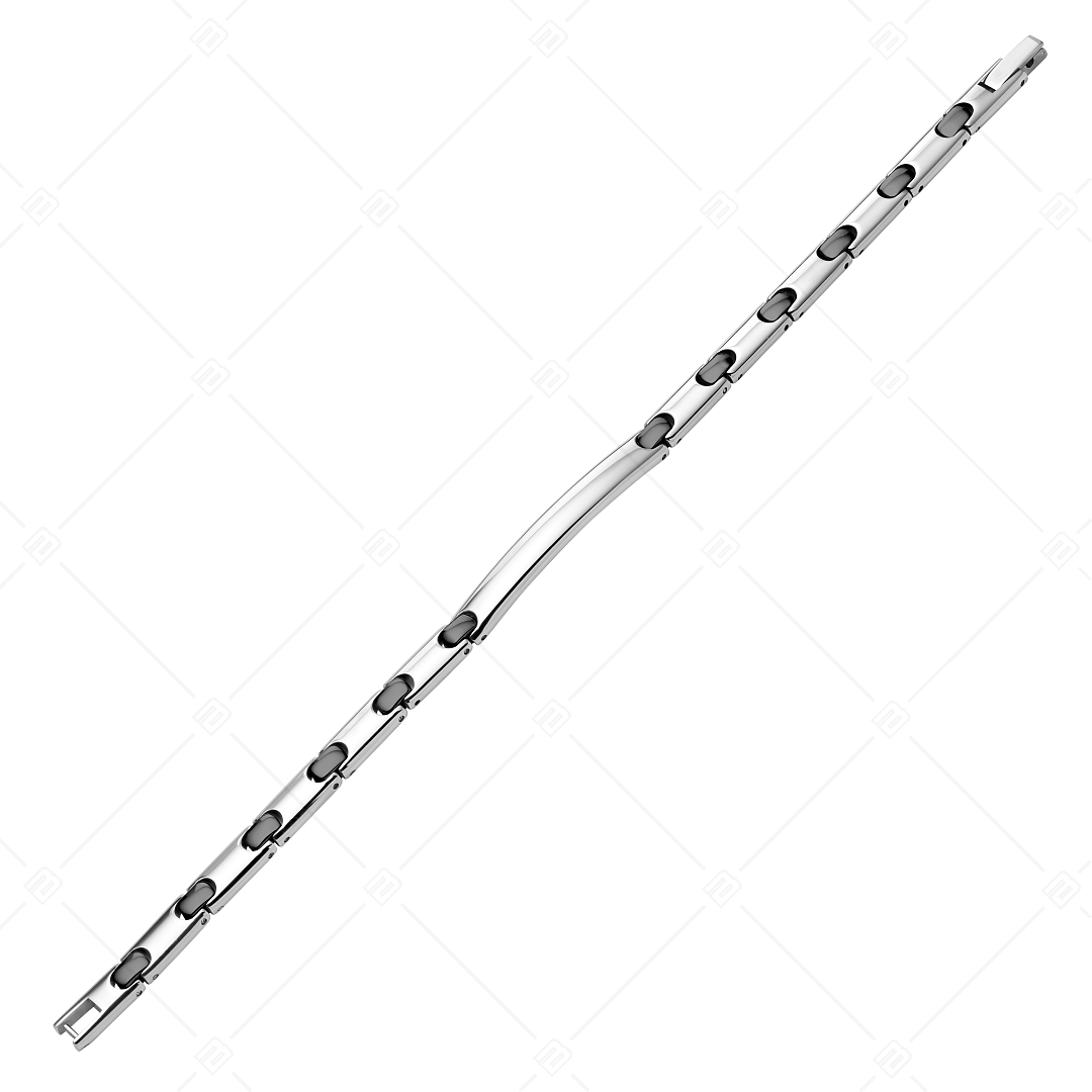 BALCANO - Taylor / Bracelet gravable, arrondi en acier inoxydable avec hautement polie et plaqué PVD noir (441497BL11)