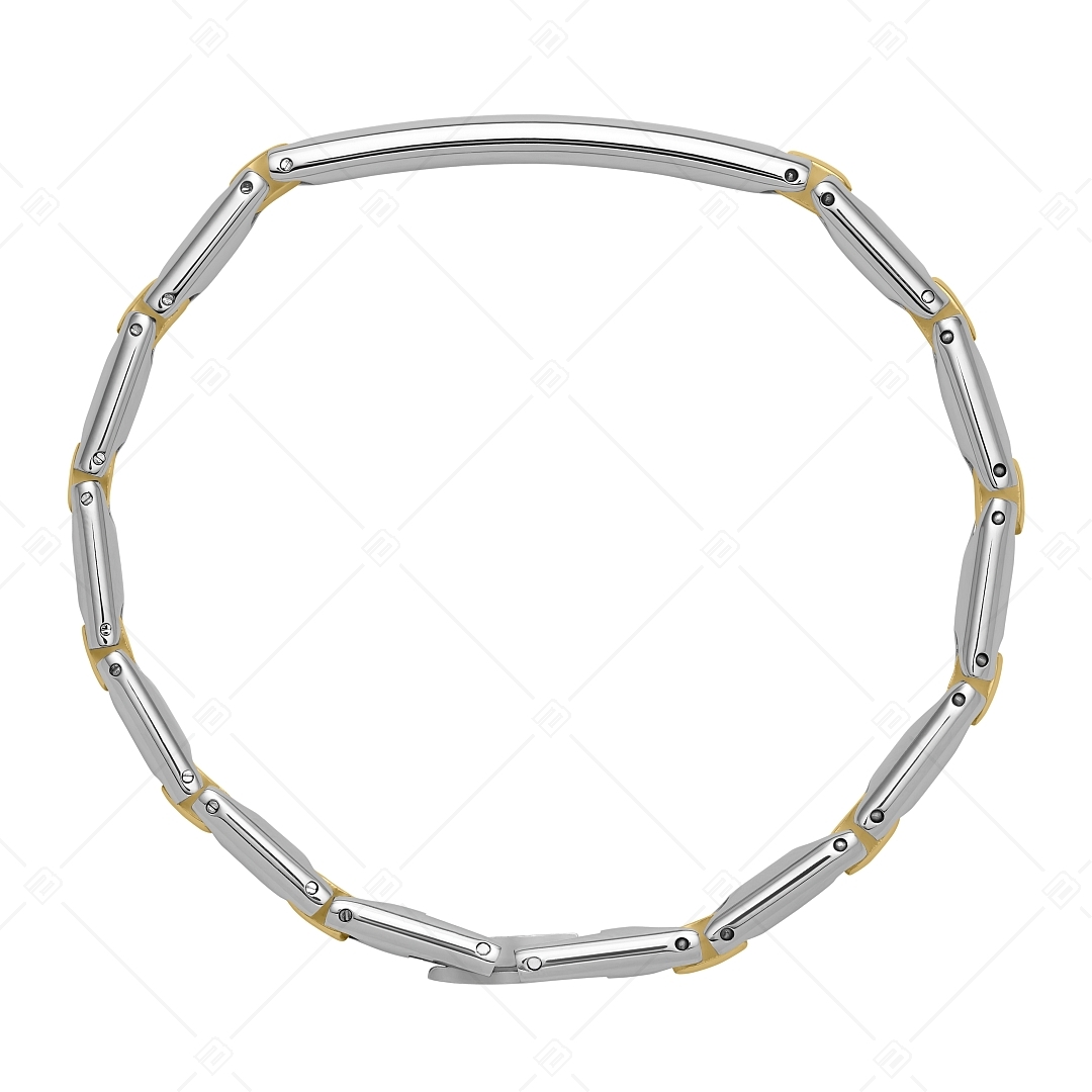BALCANO - Taylor / Engravable, Rounded Stainless Steel Bracelet With High Polish, 18K Gold Plated (441497BL88)