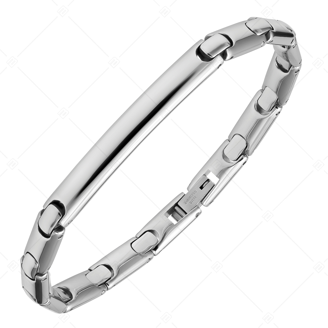 BALCANO - Taylor / Bracelet gravable, arrondi en acier inoxydable avec hautement polie (441497BL97)
