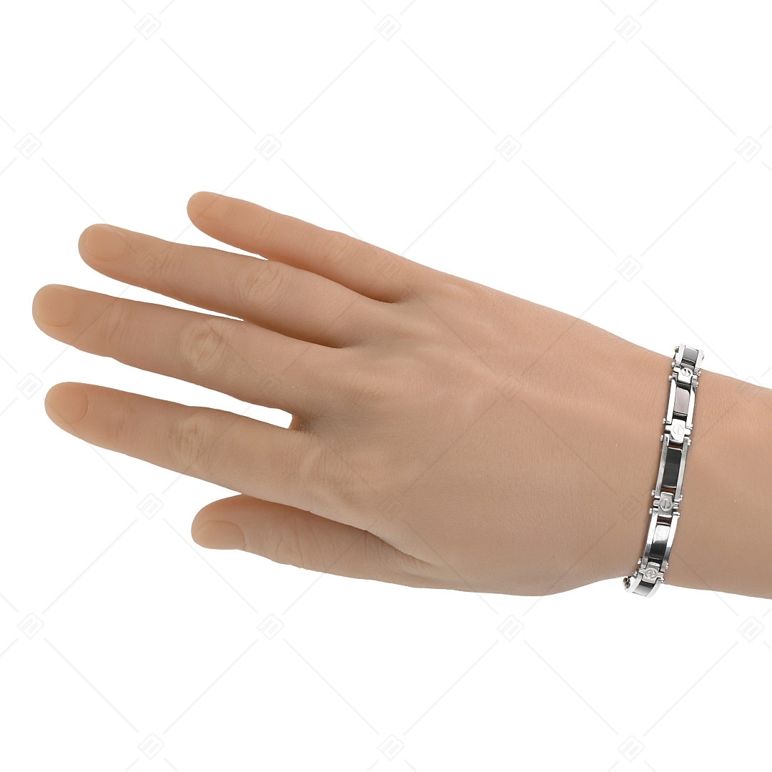 BALCANO - Robin / Edelstahl Armband mit schwarz PVD-beschichteten Einlagen (441498BL97)