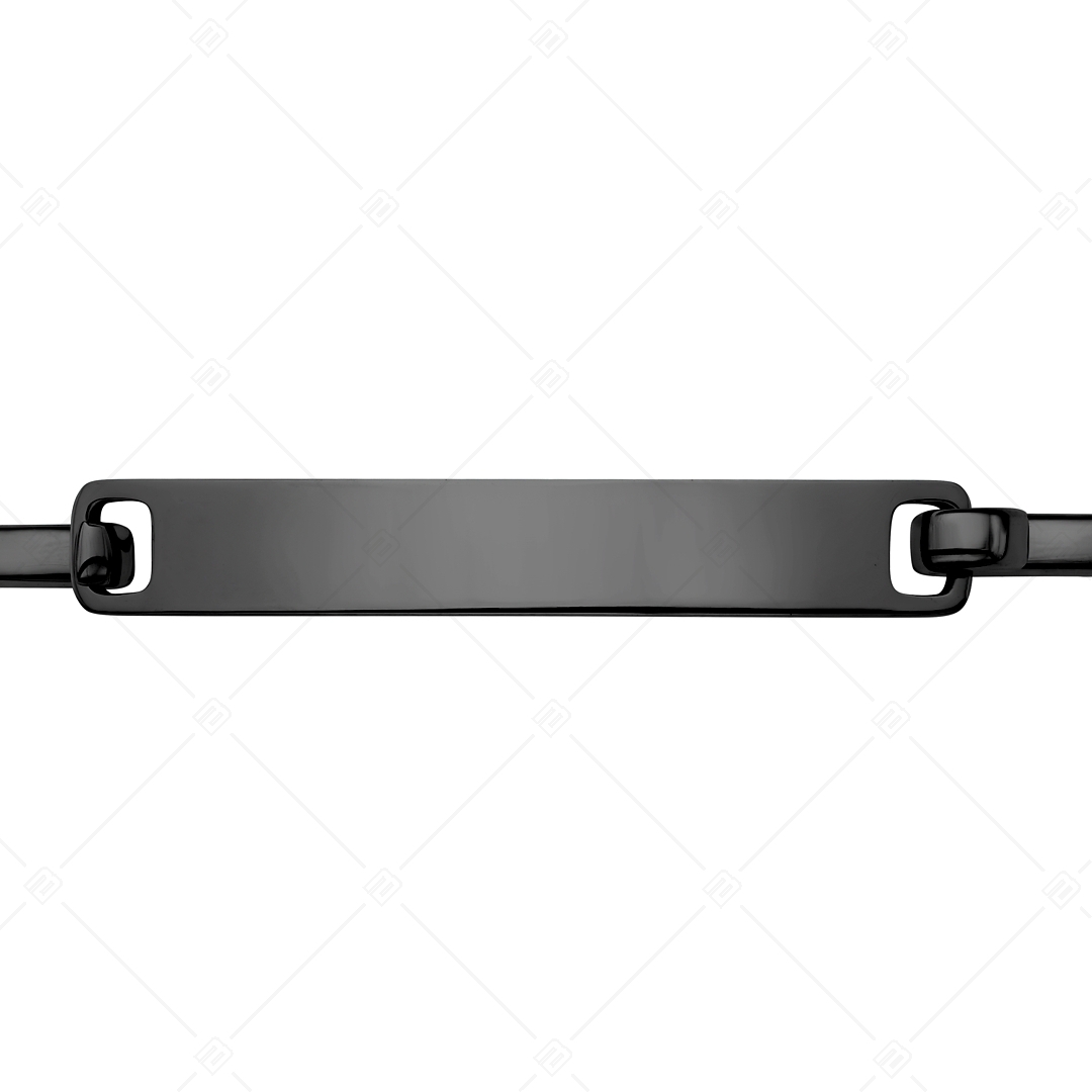 BALCANO - Clara / Bracelet en acier inoxydable de style minimal avec hautement polie, plaqué PVD noir (441499BC11)