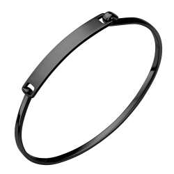 BALCANO - Clara / Bracelet en acier inoxydable de style minimal avec hautement polie, plaqué PVD noir