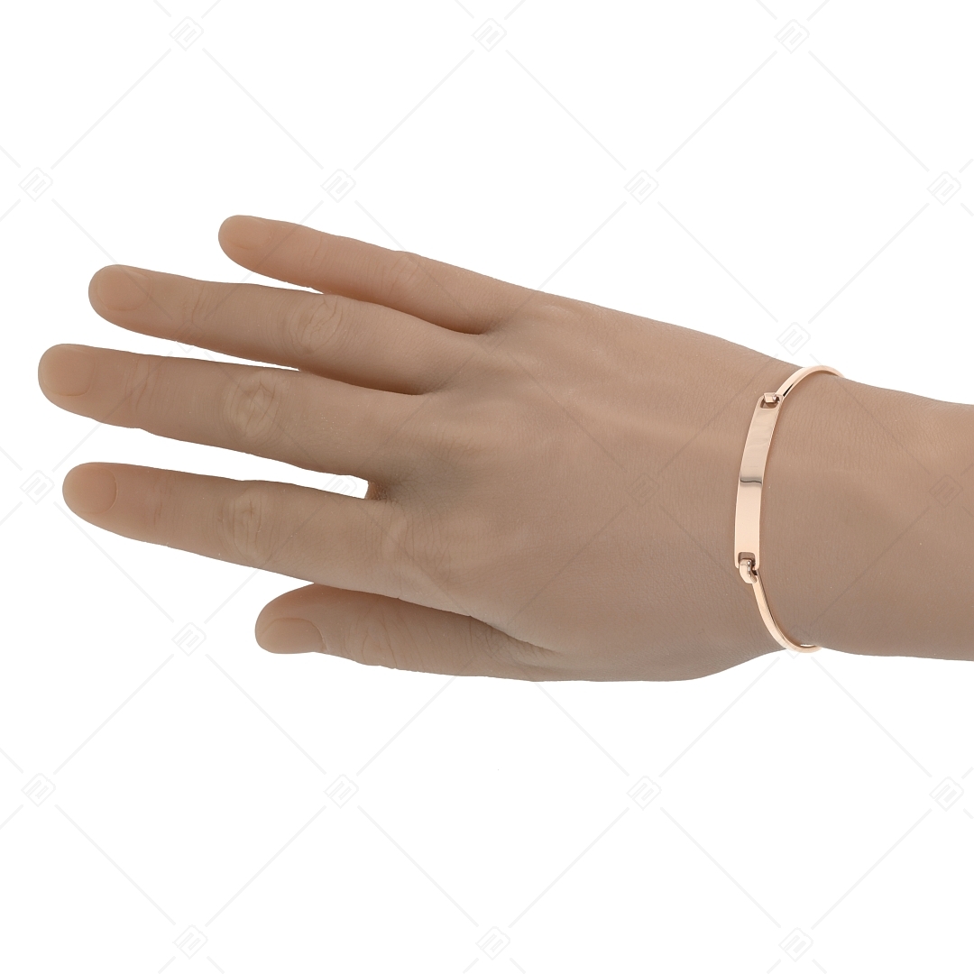 BALCANO - Clara / Bracelet en acier inoxydable de style minimal avec hautement polie, plaqué or rose 18K (441499BC96)