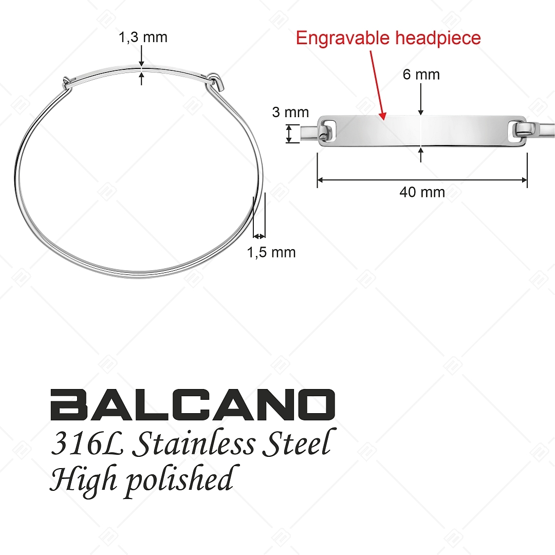 BALCANO - Clara / Minimal Style Stainless Steel Bangle With High Polish (441499BC97)