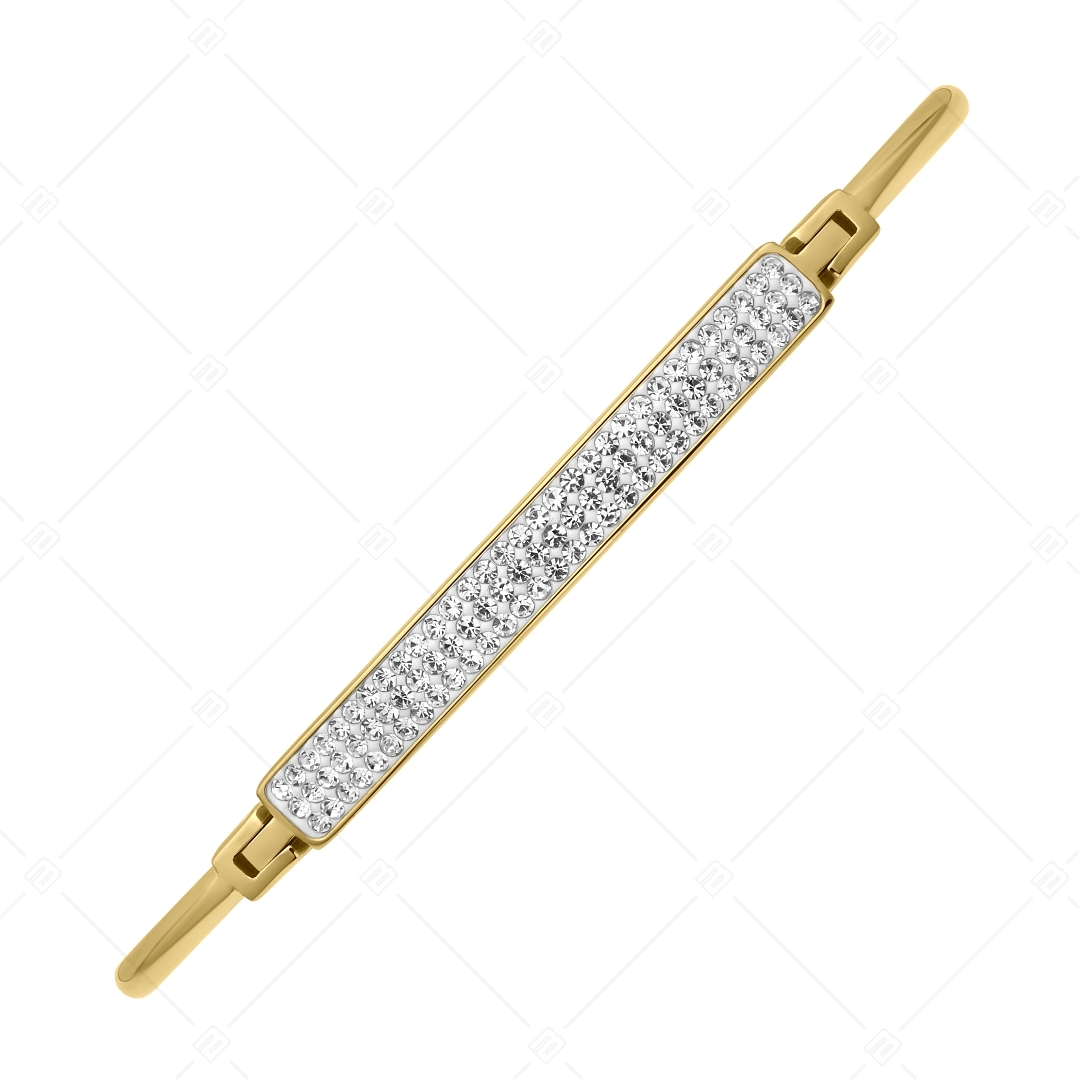 BALCANO - Brittany / Bracelet en acier inoxydable avec hautement polie, plaqué or 18K et avec cristaux tchèques (441500BC88)