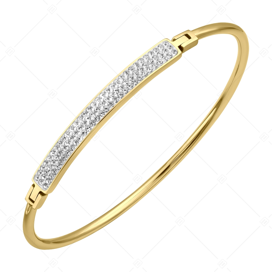 BALCANO - Brittany / Stainless Steel Bangle With High Polish, 18K Gold Plated and Czech Crystals (441500BC88)