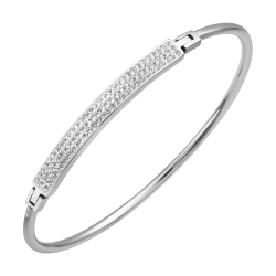 BALCANO - Brittany / Stainless Steel Bangle With High Polish And Czech Crystals