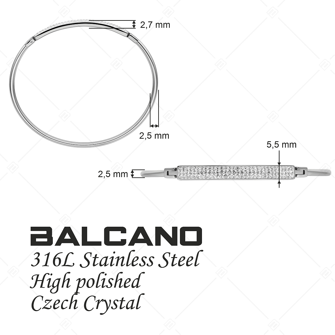 BALCANO - Brittany / Bracelet en acier inoxydable avec hautement polie, avec cristaux tchèques (441500BC97)