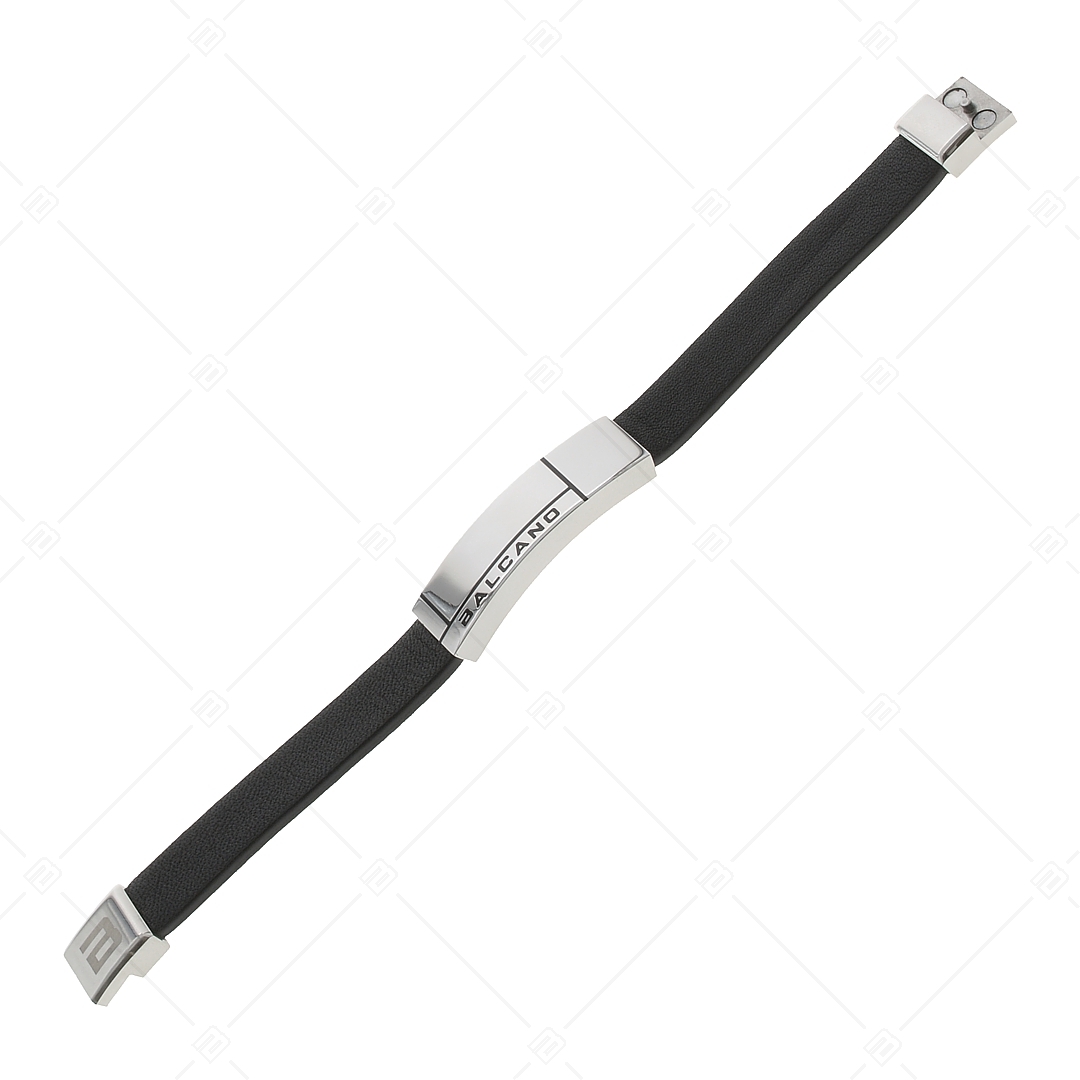 BALCANO - Ambassador / Leather bracelet with solid stainless steel headpiece (442002BL99)
