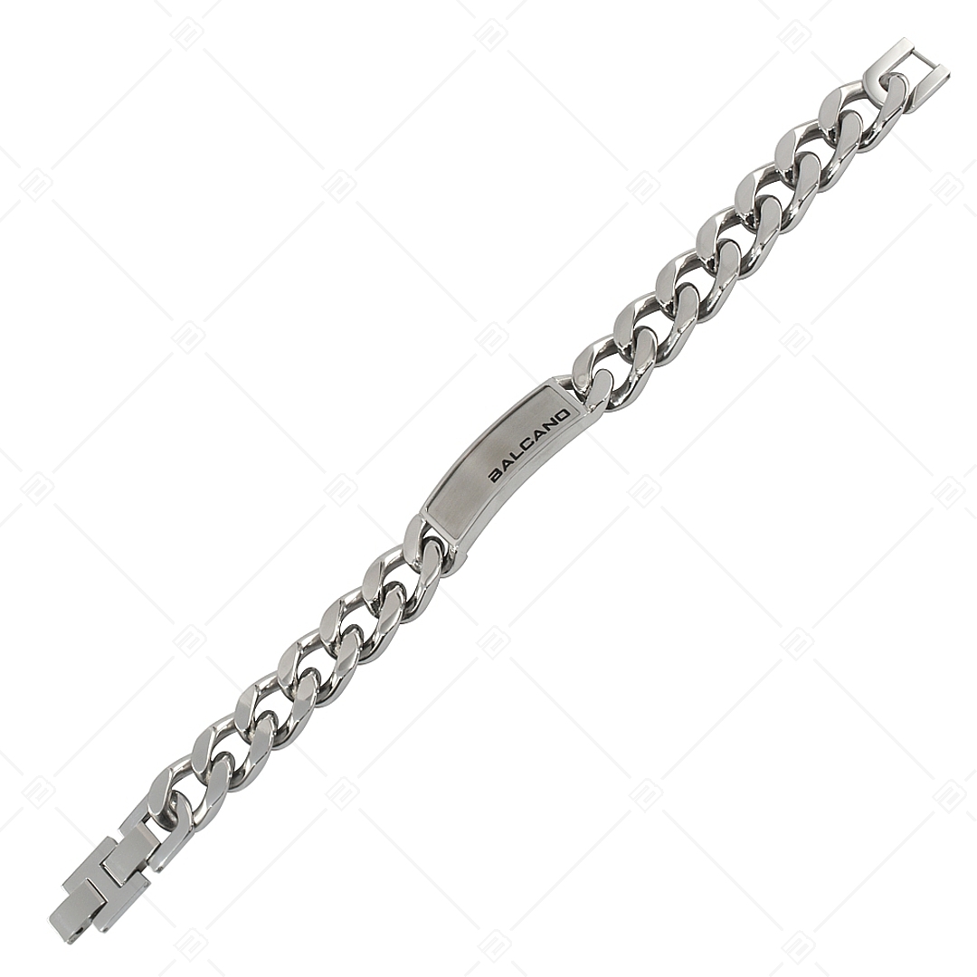 BALCANO - Steel Curb / Stainless Steel Curb Bracelet With Stainless Steel Headpiece (442013BL99)