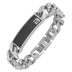 BALCANO - Carbon Curb / Stainless Steel Pancer Bracelet With Carbon Fibre Inlay Headpiece