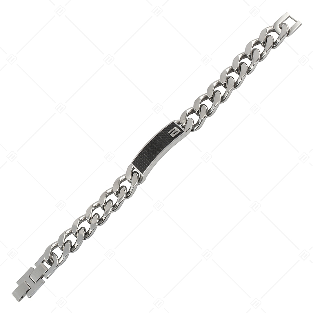 BALCANO - Carbon Curb / Bracelet pancer en acier inoxydable avec tête incrustée de fibre de carbone (442014BL99)