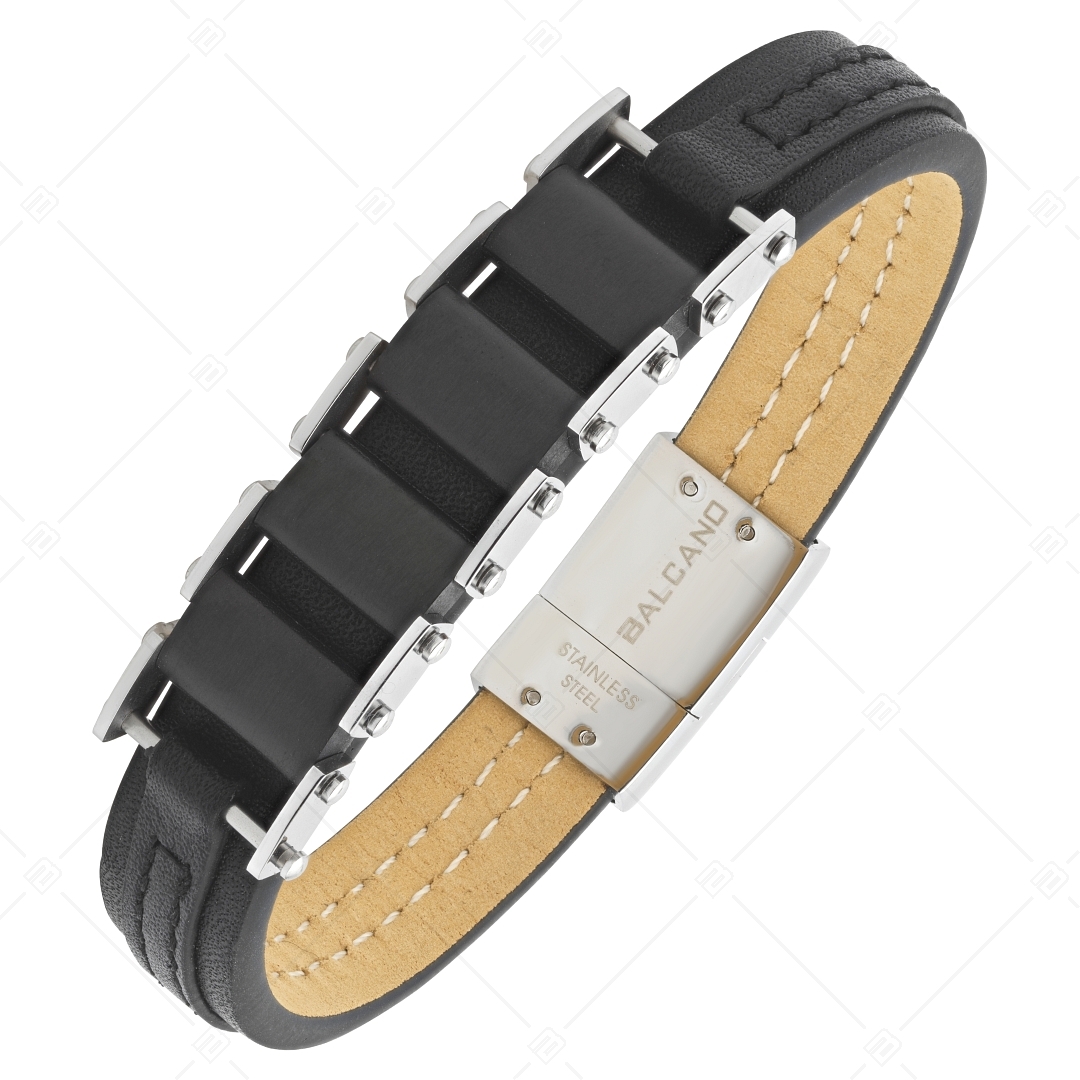 BALCANO - Ikon / Armband aus echtem Rindsleder mit Edelstahlverzierungen (442020BL11)