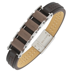 BALCANO - Ikon / Leather Bracelet With Stainless Steel Ornaments