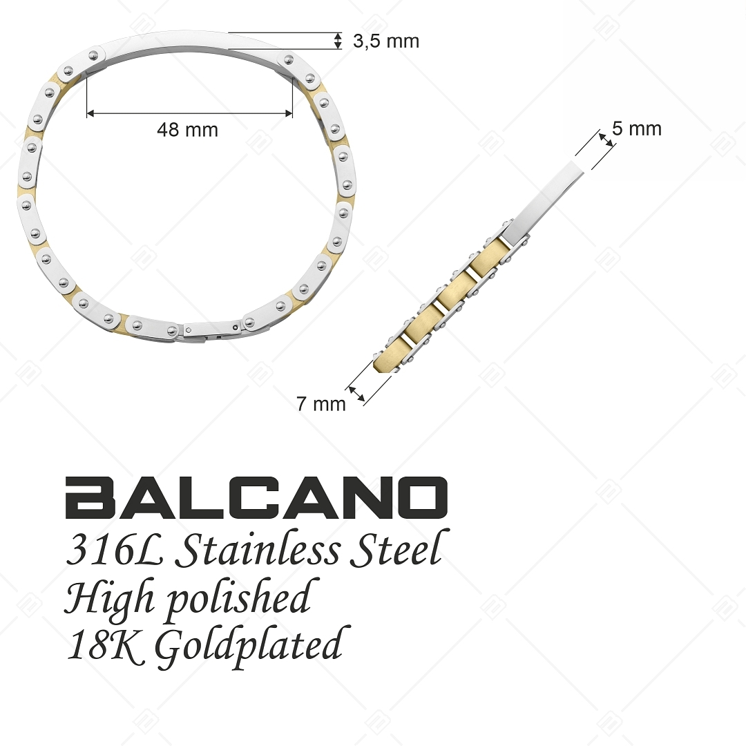 BALCANO - Vito / Stainless Steel Bracelet With High Polish and 18K Gold Plated (442023BL88)