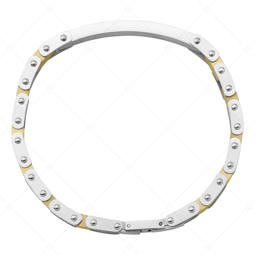BALCANO - Vito / Bracelet en acier inoxydable avec hautement polie, plaqué or 18K (442023BL88)