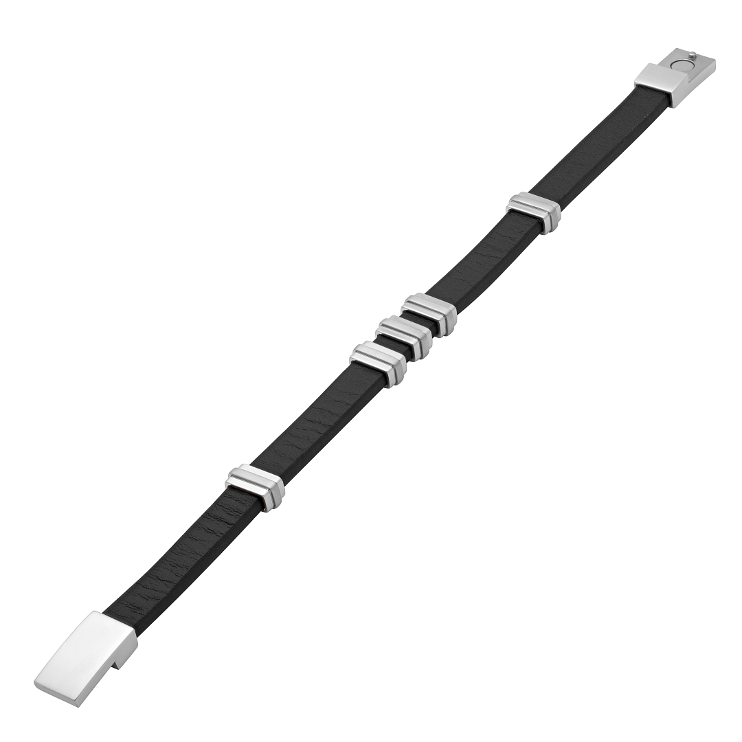 BALCANO - Trevor / Echtes Leder armband mit Edelstahlelementen (442024BL11)