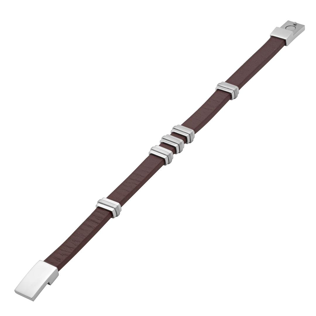 BALCANO - Trevor / Echtes Leder armband mit Edelstahlelementen (442024BL66)