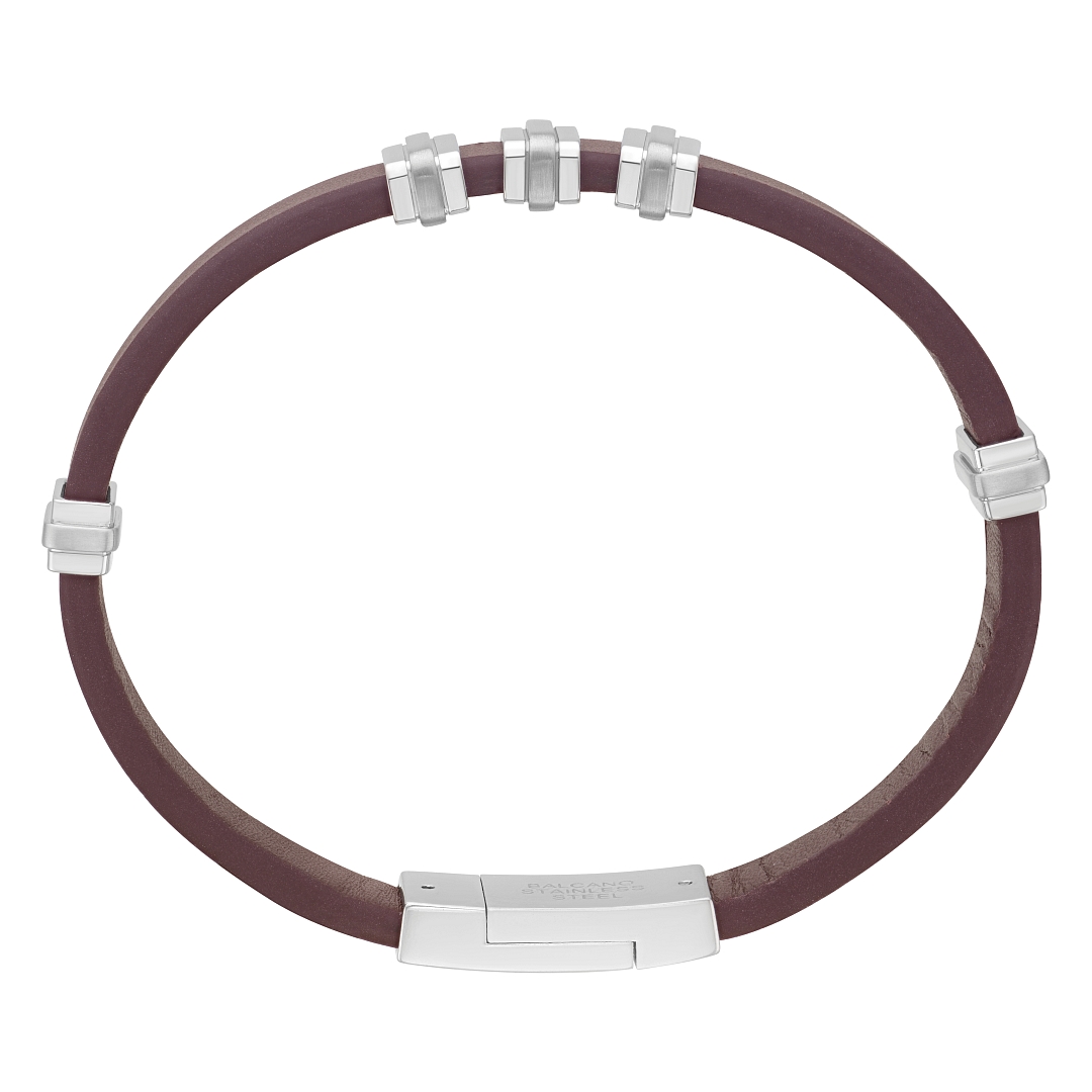 BALCANO - Trevor / Echtes Leder armband mit Edelstahlelementen (442024BL66)