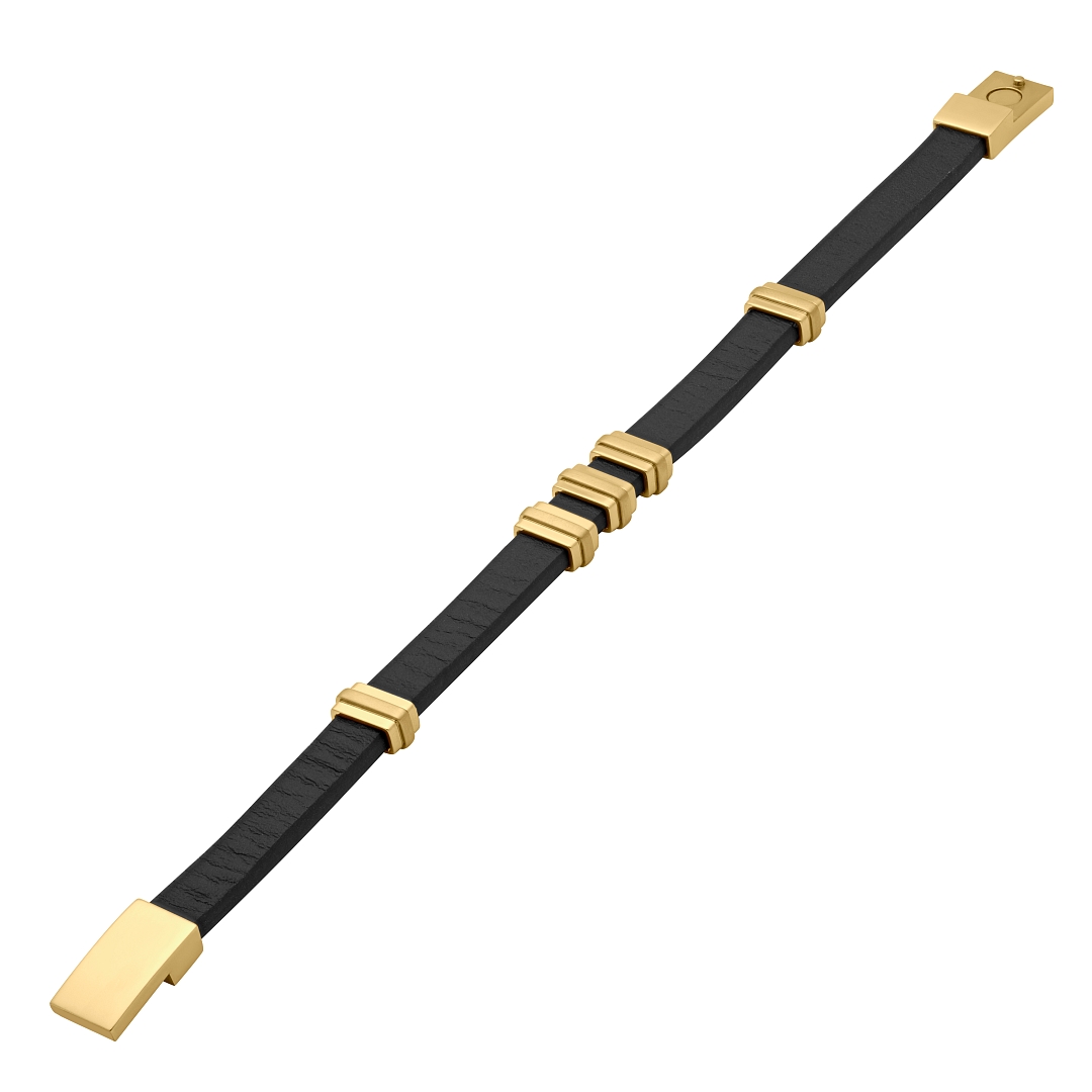 BALCANO - Trevor / Echtes Leder armband mit Edelstahlelementen (442025BL11)