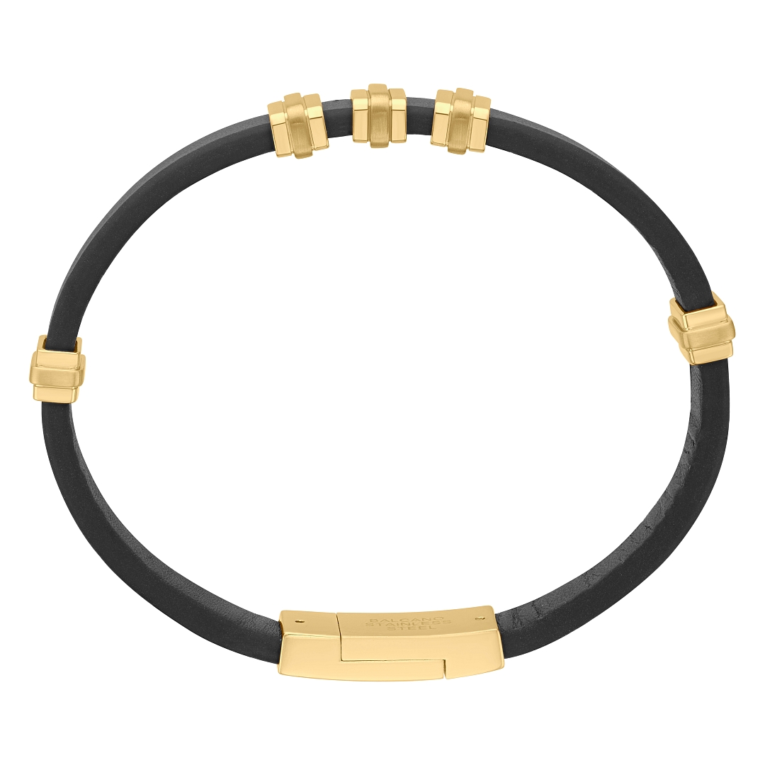 BALCANO - Trevor / Echtes Leder armband mit Edelstahlelementen (442025BL11)