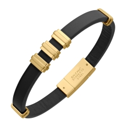 BALCANO - Trevor / Echtes Leder armband mit Edelstahlelementen