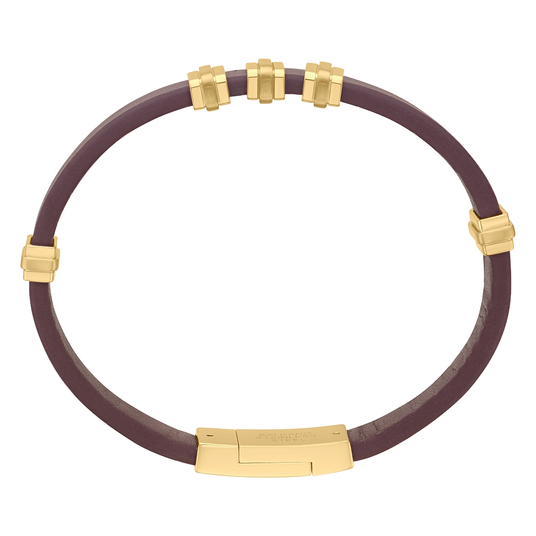 BALCANO - Trevor / Echtes Leder armband mit Edelstahlelementen (442025BL66)