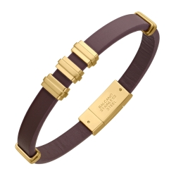 BALCANO - Trevor / Echtes Leder armband mit Edelstahlelementen