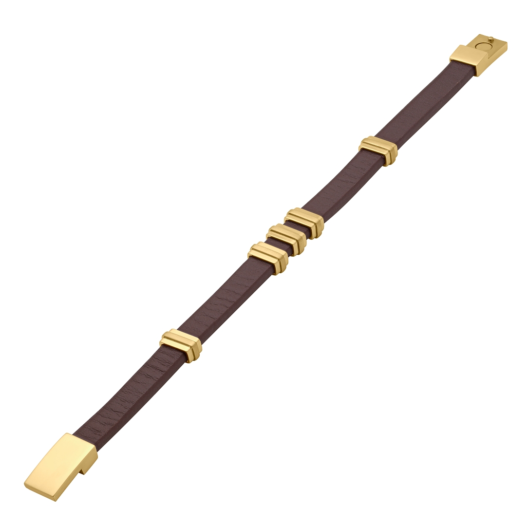 BALCANO - Trevor / Echtes Leder armband mit Edelstahlelementen (442025BL66)