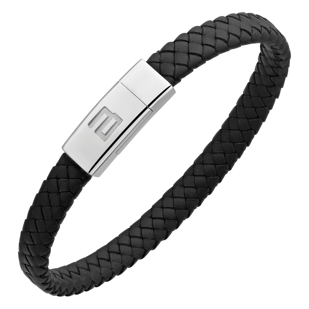 BALCANO - Logan / Bracelet en cuir véritable avec éléments en acier inoxydable (442026BL11)