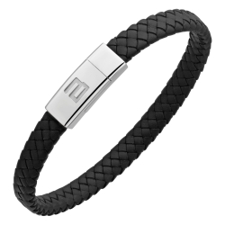 BALCANO - Logan / Bracelet en cuir véritable avec éléments en acier inoxydable