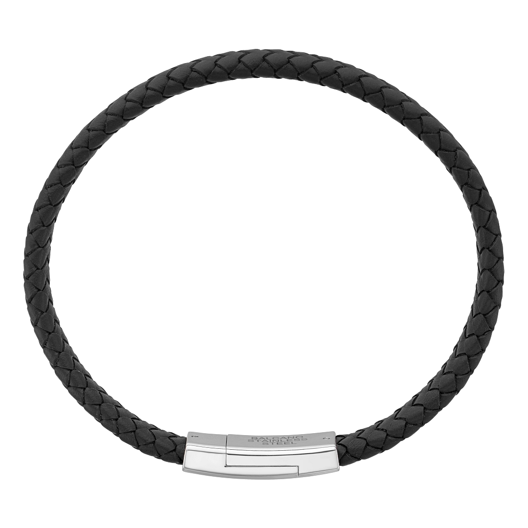 BALCANO - Logan / Bracelet en cuir véritable avec éléments en acier inoxydable (442026BL11)