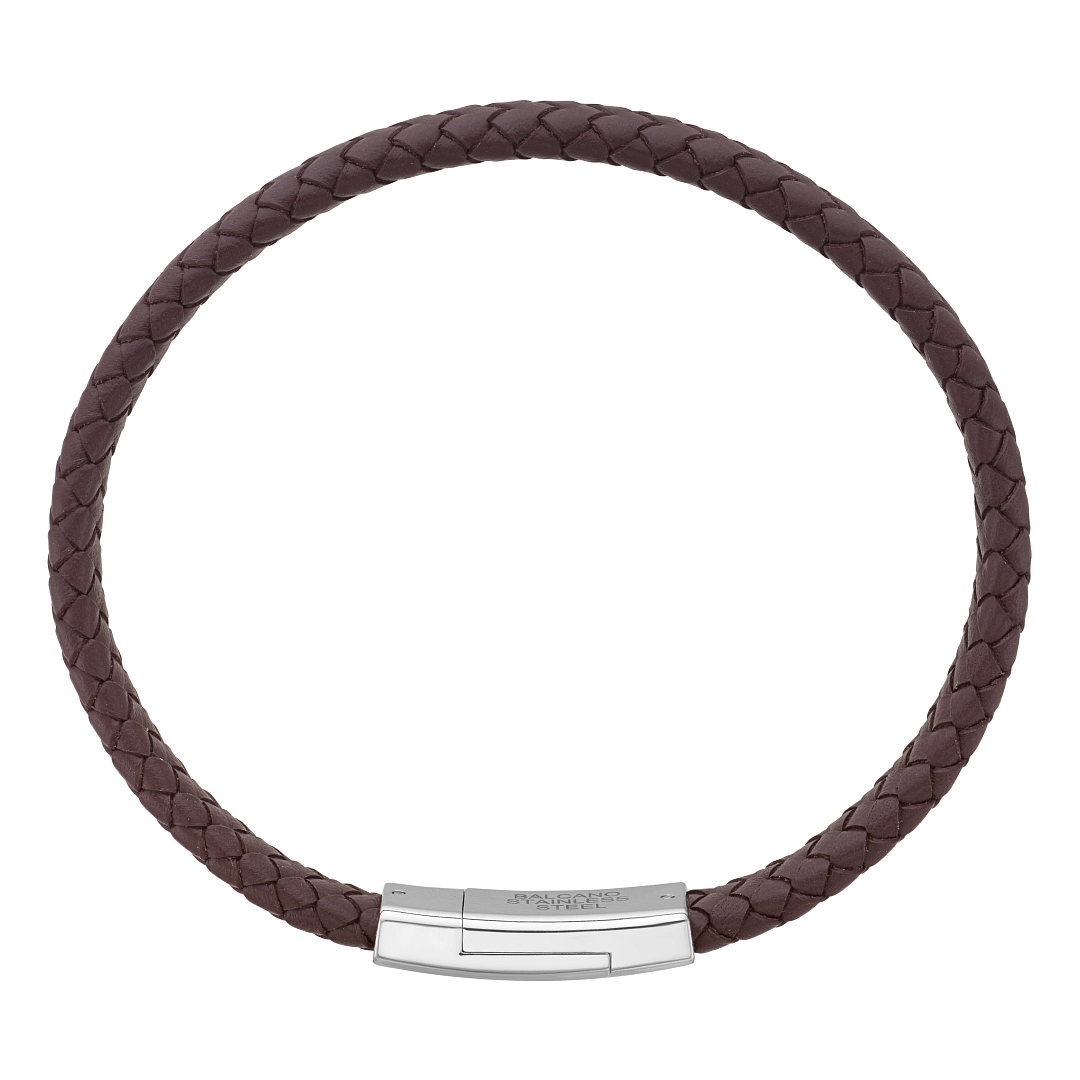 BALCANO - Logan / Bracelet en cuir véritable avec éléments en acier inoxydable (442026BL66)