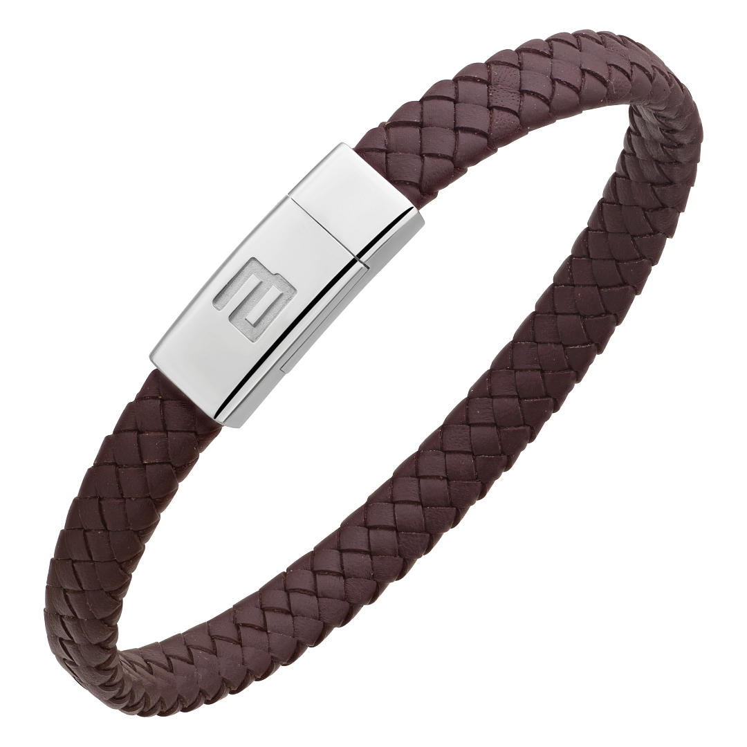 BALCANO - Logan / Bracelet en cuir véritable avec éléments en acier inoxydable (442026BL66)