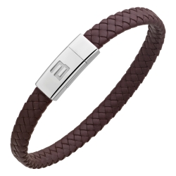 BALCANO - Logan / Bracelet en cuir véritable avec éléments en acier inoxydable