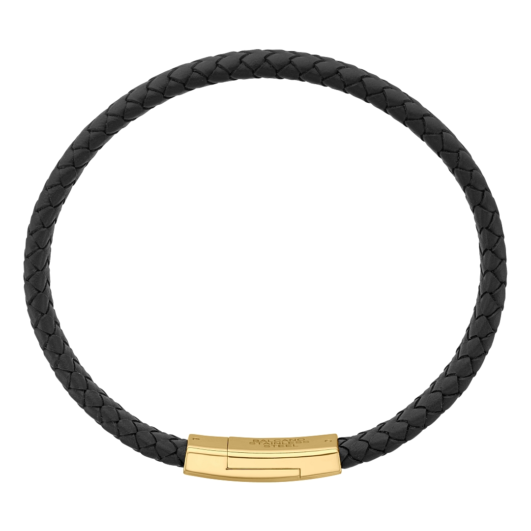 BALCANO - Logan / Echtes Leder armband mit Edelstahlelementen (442027BL11)