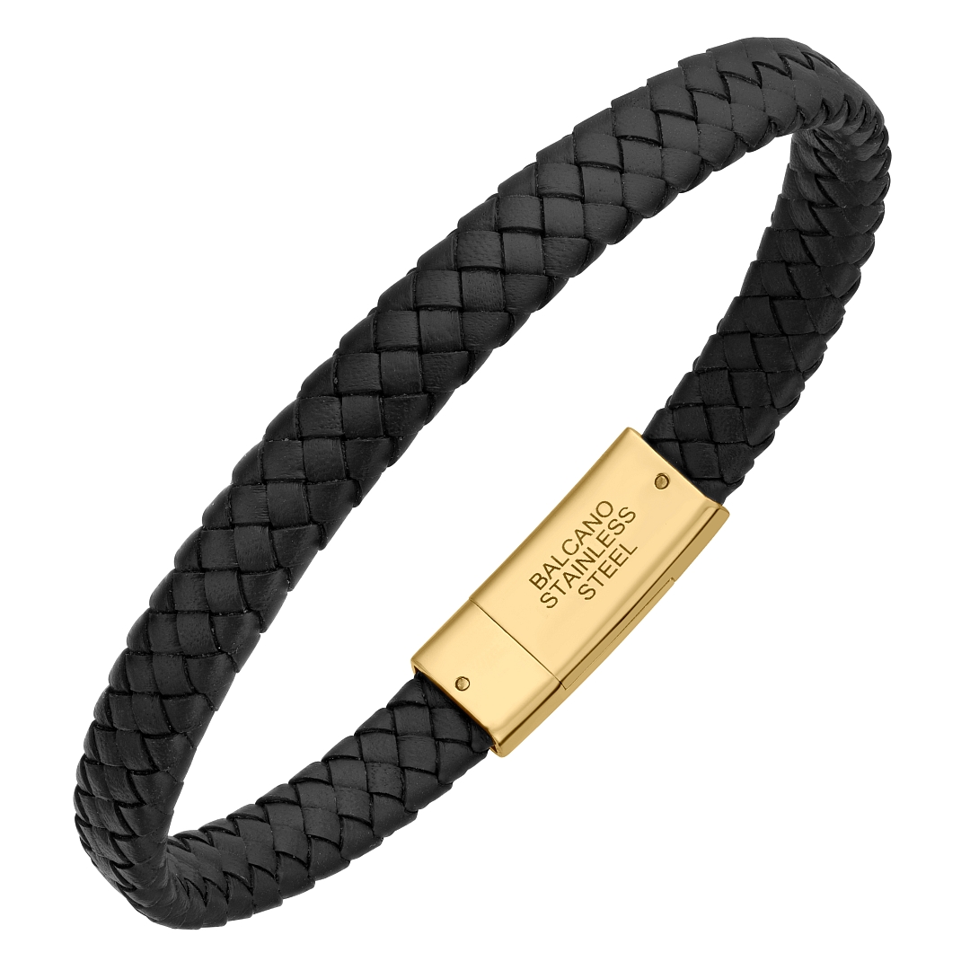 BALCANO - Logan / Echtes Leder armband mit Edelstahlelementen (442027BL11)