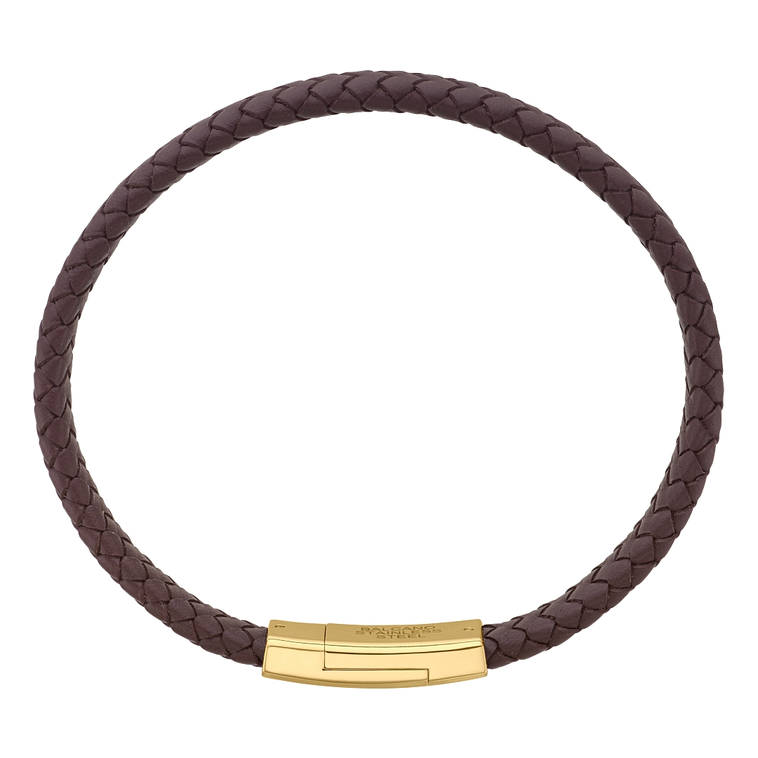BALCANO - Logan / Echtes Leder armband mit Edelstahlelementen (442027BL66)
