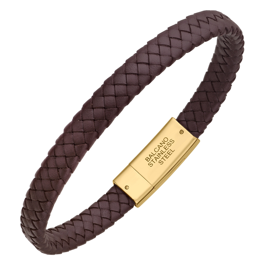 BALCANO - Logan / Echtes Leder armband mit Edelstahlelementen (442027BL66)