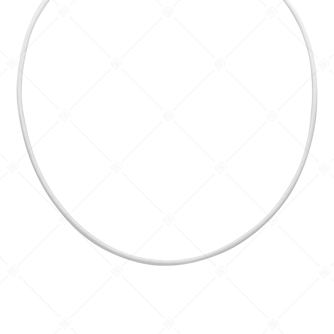 BALCANO - Cordino / Weißes Leder Halskette mit schwarzem PVD-beschichtetem Edelstahl Hummerkrallenverschluss - 2 mm (552011LT00)