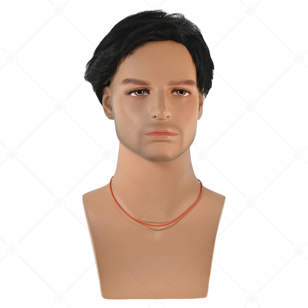 BALCANO - Cordino / Orange Leder Halskette mit schwarzem PVD-beschichtetem Edelstahl Hummerkrallenverschluss - 2 mm (552011LT55)