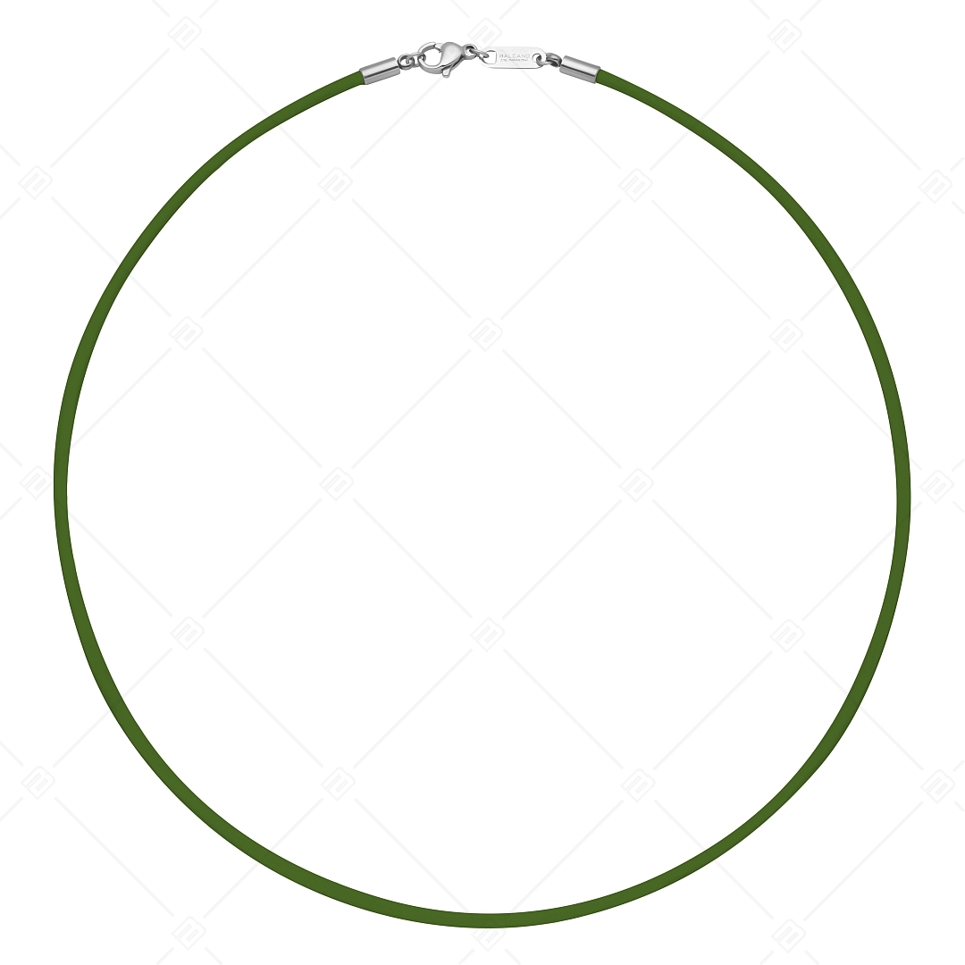 BALCANO - Cordino / Grünes Leder Halskette mit hochglanzpoliertem Edelstahl Hummerkrallenverschluss - 2 mm (552097LT38)