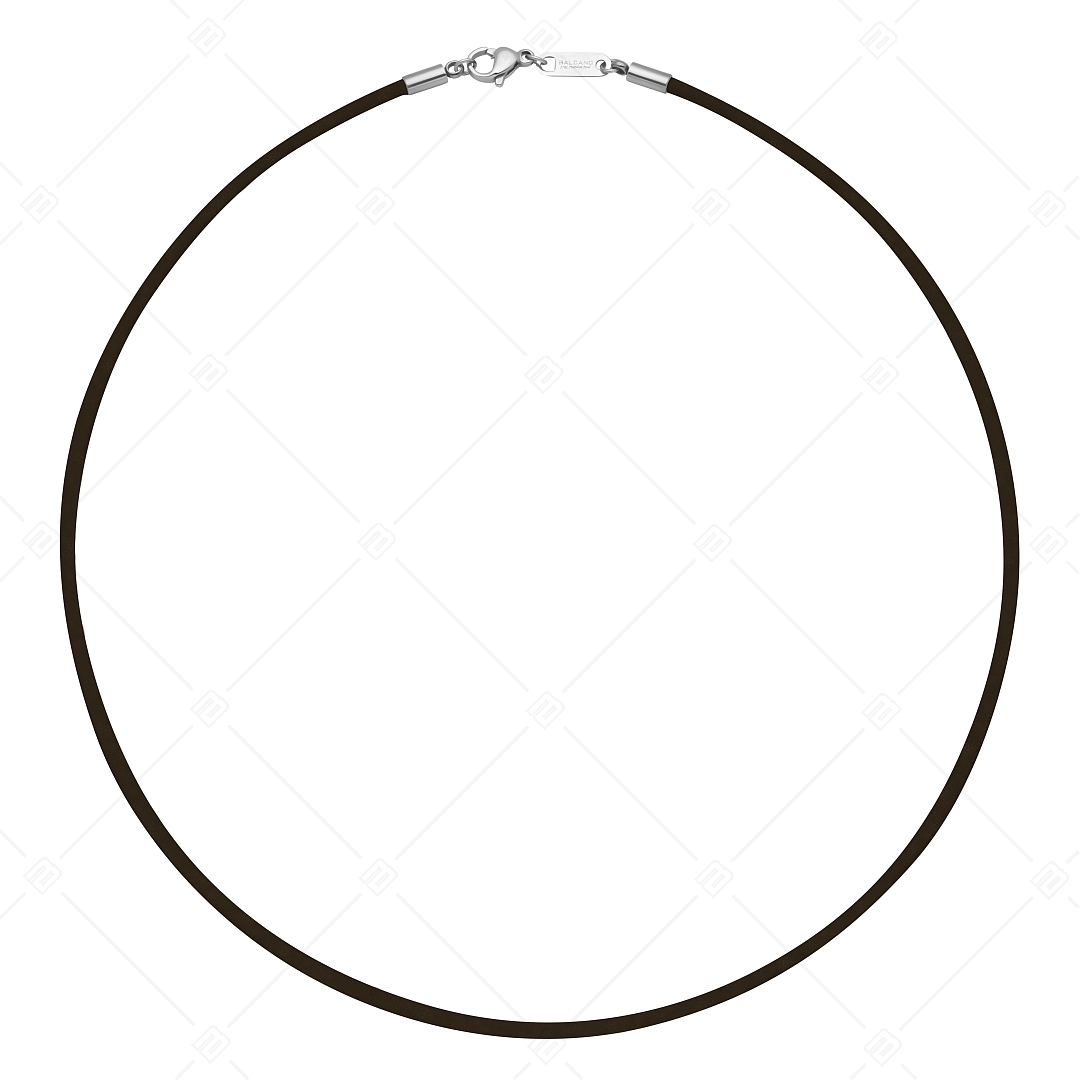 BALCANO - Cordino / Dunkelbraunes Leder Halskette mit spiegelglanzpoliertem Edelstahl Hummerkrallenverschluss - 2 mm (552097LT69)